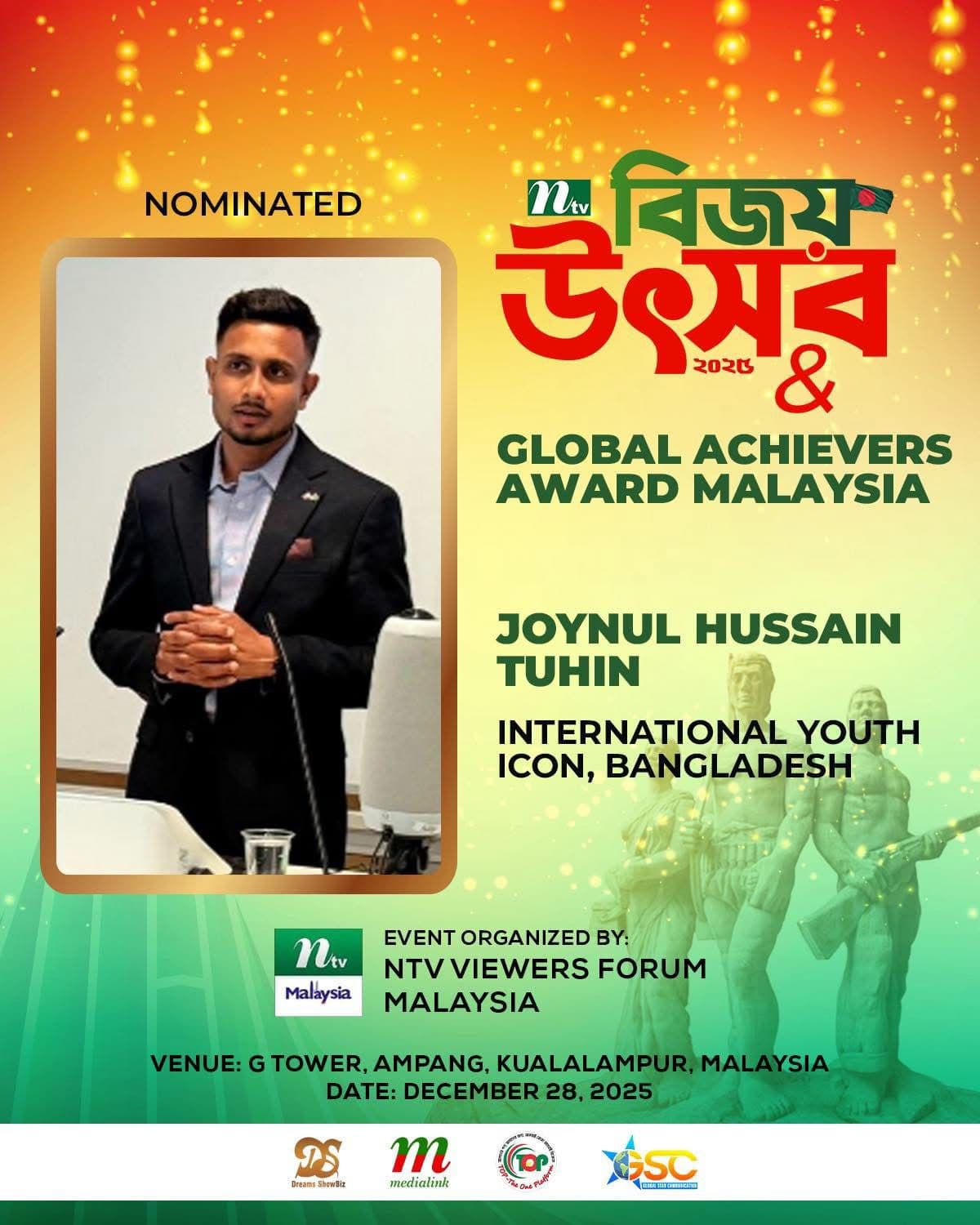 International Youth Icon Bangladesh – Global Achievers Award Malaysia 2025