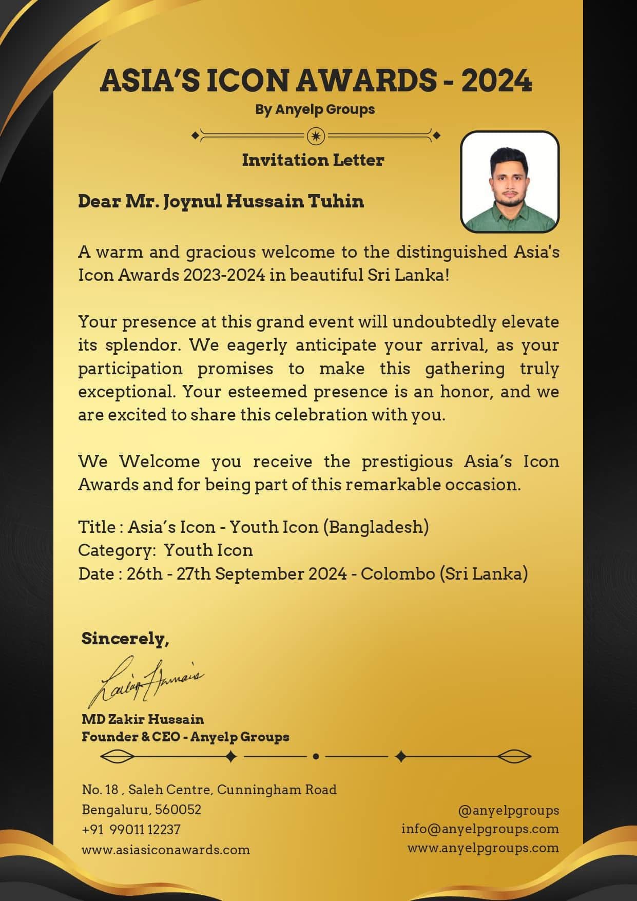 Asia's Youth Icon Award 2024